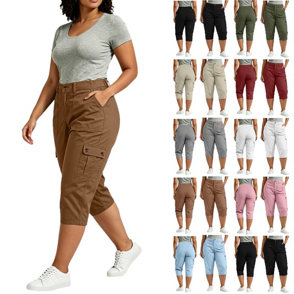 Linen Pants Women Summer Solid Color Elastic Loose Plus Size Straight Flowy Trousers Fashion Bohemian Beach Casual Wide Leg High Waisted Pants With Pocket S-5XL