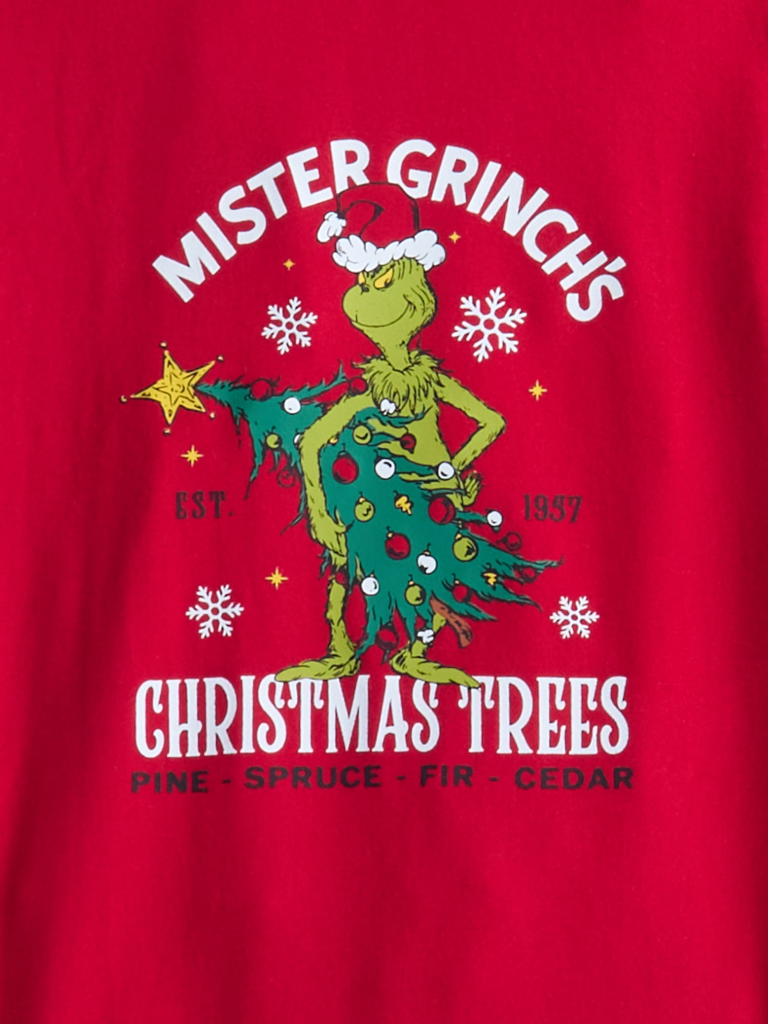 Dr. Seuss Grinch Unisex Toddler Matching Family Pajamas Top and Pants Set, 2-Piece, Sizes 2T-5T