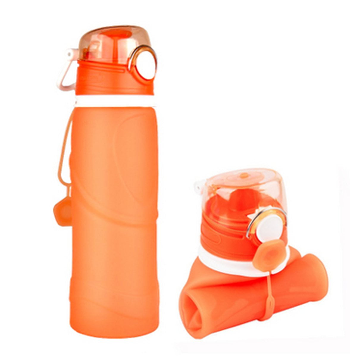 Orange Silicone Water Bottle Collapsible Squeeze,Gym,Portable,Sports,Camping