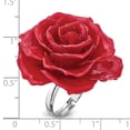thumbnail image 7 of Lacquer Dipped Red Real Rose Adjustable Silver-tone Ring, 7 of 7