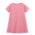 thumbnail image 4 of Toddler Girl Short Sleeve Dress Stripe Rainbow Christmas Cotton Casual Tunic Playwear Basic Shirt Party Dresses 2Y, 4 of 5