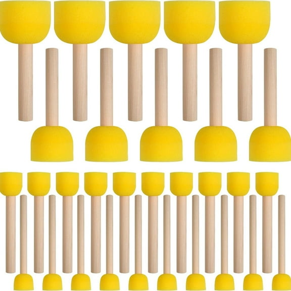 30-piece set of round sponge brushes for painting, acrylic painting paint sponges, craft painting tools (4 sizes)