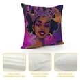 thumbnail image 4 of Nawypu Afro Black Girl with Purple Hair Hold Pillow (No Insert Include) Double Side Design Bolster Pillowcase,for Car,Cushion Couch,Sofa,Bed Cover Home Decorative Cushion Cover, 4 of 5