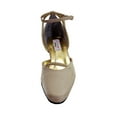 thumbnail image 2 of FLORAL Pansy Women's Wide Width Ankle Strap Dress Pumps (GOLD) 6, 2 of 6