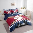 thumbnail image 3 of Homewish St.Lous Baseball City 7pcs Bedding Comforter Set,Red White Blue Queen Bedding Sets,Boys Ball Game Queen Sheet Sets For Kids,Luxury Bedroom Decor Reversible, 3 of 8