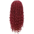 thumbnail image 4 of LUXLUXE Andrea 25 in Curly Long 4X4 Hand Tied Lace Braid Braided Wig, BURGUNDY, 4 of 7