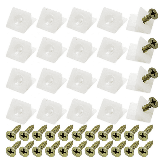 50 Pcs Drawer Supports, White Plastic Drawer Bottom Sagging Repair Fixing Mending Wedges with Screws for Furniture