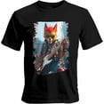 thumbnail image 1 of Camisetas casuales de manga corta con guitarrista de Funky Fox para hombre, camisetas gráficas, 1 of 8