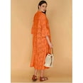 thumbnail image 4 of Women'S 2025 Lace Eyelet Embroidery Maxi Dress V-Neck Trumpet Sleeve Boho Flowy Swing Dress Orange Color XL, 4 of 7