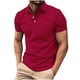 thumbnail image 2 of Playeras Elvqul para Hombre Vino Deportivas Casuales Liso Manga Corta Solapa, 2 of 6