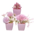 thumbnail image 4 of 3 piezas de flores falsas en macetas para decoración de mesa, adornos de plantas en macetas rosas falsas Estilo A, 4 of 9
