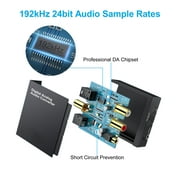 Digital to Analog Audio Converter - 96kHz Optical to RCA with Optical & Power Cable, Digital SPDIF Toslink to Stereo L/R and 3.5mm Jack DAC Converter fits for PS4 Xbox HDTV DVD Headphone