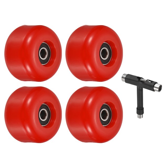 Unique Bargains Roue de Skateboard 54mm et Roulements Ensemble ABEC-9 Roues de Rue pour Skateboards Roue de Croisière 85A, Rouge Lot de 4