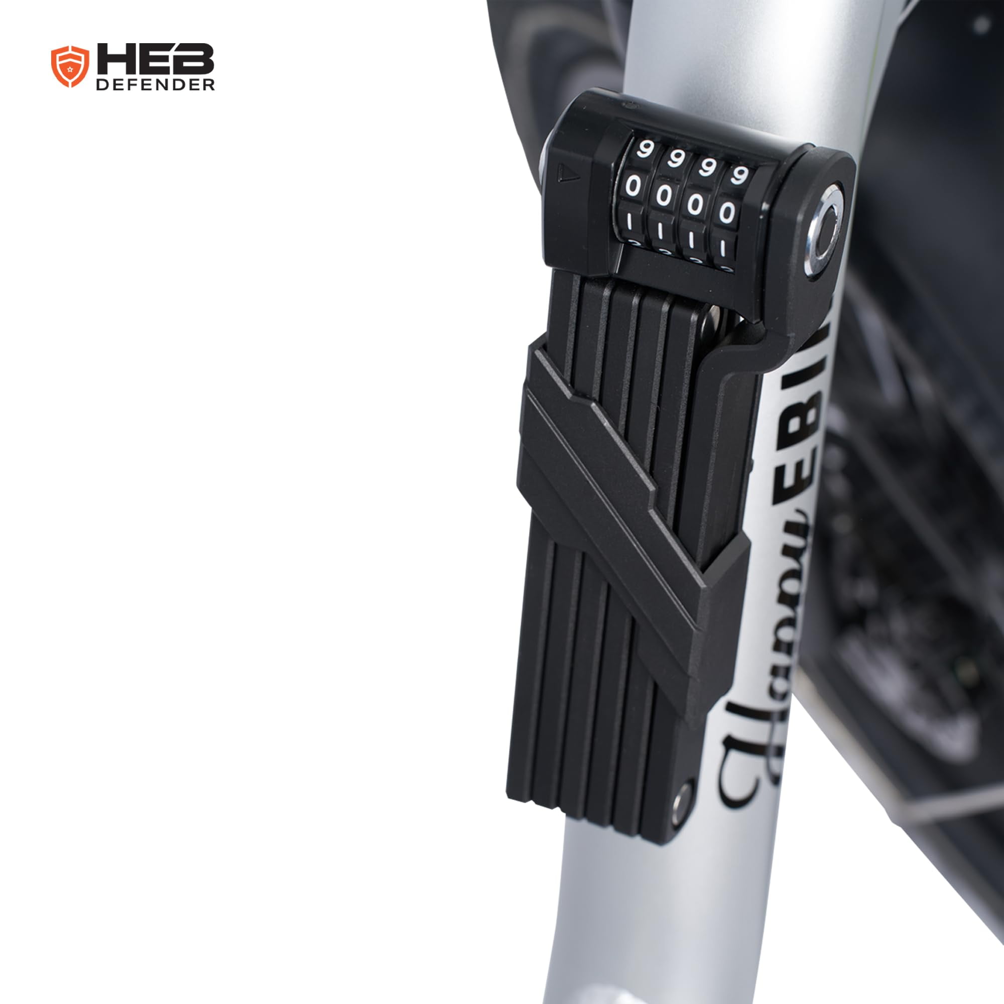 HEB Defender Folding Bike Lock - Heavy Duty Bike Lock - Anti-Theft-Foldable Bike Lock, Combination Bike Lock for Ebikes, MTB, Scooters, & Bicycles (33.5 inch Compact Combination Lock, 2, Count)