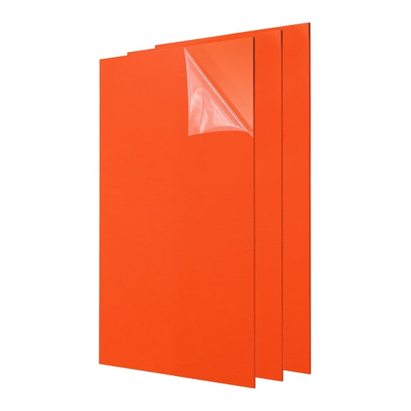 3Pcs Acrylic Sheets 12x6 Inch 1/8 Inch-3mm for Picture, Orange