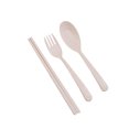 thumbnail image 3 of maskred 3 In 1 Spoon Fork Chopstick Organizer Box Plastic Tableware Dinnerwear Set beige, 3 of 6