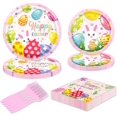 thumbnail image 1 of YQWIN 68Pcs Easter Party Supplies Easter Party Decorations Easter Tableware Easter Plates Napkins Easter Dinnerware Bunny Eggs Tableware Bunny Egg Paper Plates Disposable Tableware for Spring Easter, 1 of 5