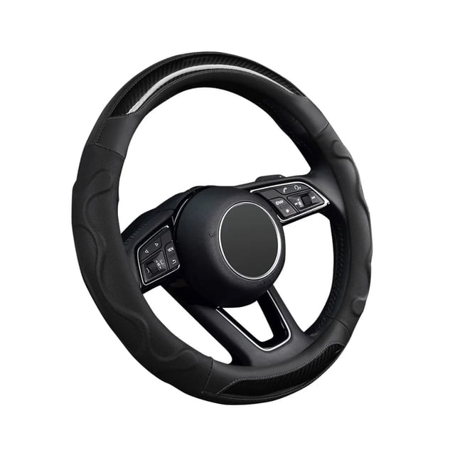 Funda De Volante De Coche Clásica De Fibra De Carbono, 38 Cm