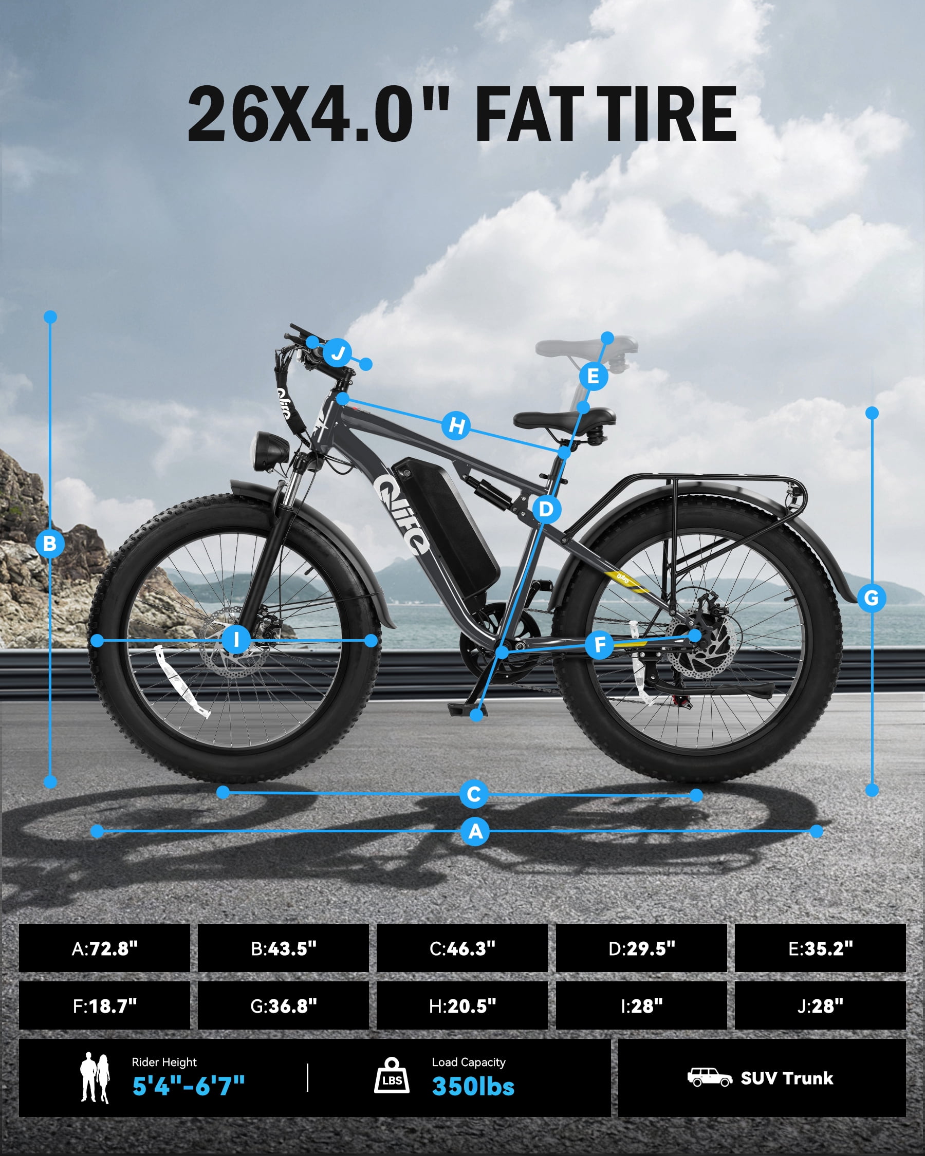 Qlife Racer Plus Electric Bike for Adults Peak 1500W Motor Up to 36MPH, 4.0 Fat Tire Mountain Bicycle with 48V 15.6AH 7 Speed Full Suspension Ebike(Gray)with Lock