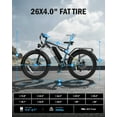 thumbnail image 4 of Qlife Racer Plus Electric Bike for Adults Peak 1500W Motor Up to 36MPH, 4.0 Fat Tire Mountain Bicycle with 48V 15.6AH 7 Speed Full Suspension Ebike(Gray)with Lock, 4 of 5
