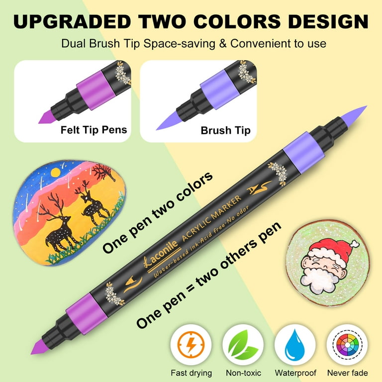  DAPAWIN 8 Colors Oil Based Paint Markers Medium Tip and 24  Colors Fine Point Acrylic Paint Pens for Rocks Painting,Metal, Wood,  Plastic, Glass, Ceramic Paint Markers for Kids Ages 8-12 Craft