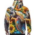 thumbnail image 7 of Fotbe Men's Hoodie with Sunflower Turtle Pattern - Kangaroo Pocket Pullover Hooded Sweatshirt, Perfect for Daily Wear, Travel, and Home-X-Large, 7 of 7