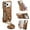 Brown, variant on Allytechgroup PU Leather Case for iPhone 17 Pro Max, Slim Fit Wallet Case with Shoulder Strap & Card Holder Non-Slip Stand Rugged Shockproof Protective Back Cover for iPhone 17 Pro Max, Khaki