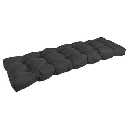 

60 x 19 in. Tufted Solid Microsuede Bench Cushion Black