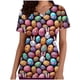 thumbnail image 3 of TaTaai Women's Easter V-Neck Top Short Sleeve Printed Pocket Loose Fit Casual Spring Vintage Blouse Shirt Family Gathering Egg Hunt Gift, 3 of 6