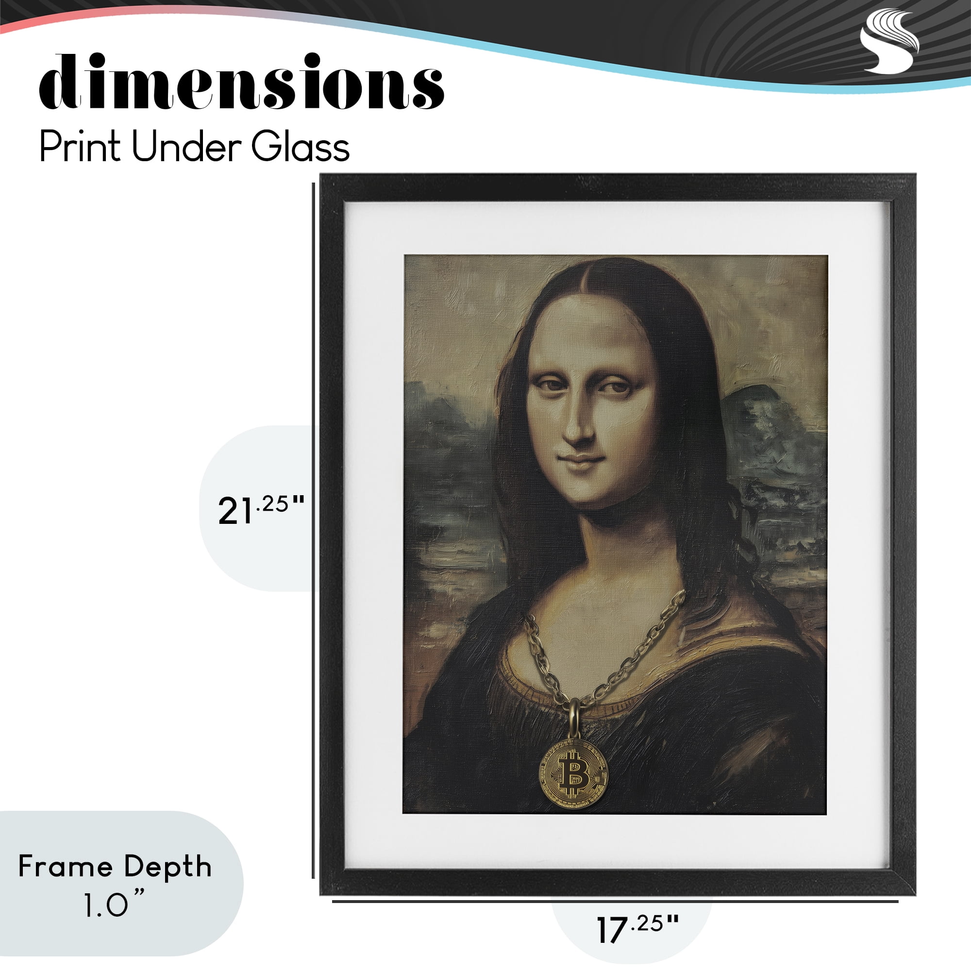 Stupell Industries Iconic Bitcoin Smile Classic Black Framed Print Under Glass, design by Svetlana Aleynikova