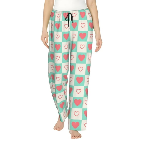 Heart Pattern Women'S Pajama Pants Drawstring Pj Bottoms Pants With Pockets Small