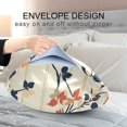 thumbnail image 4 of Yayeee Pillowcase Queen Size Set of 2 Satin Wrinkle Resistant Pillow Case, Beige Leaves Plaid, 4 of 8