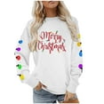thumbnail image 5 of Cadancy Merry Christmas Sweatshirt for Women Long Sleeve Oversized Crew Neck Xmas Lights Graphic Sweatshirts Winter Cozy Casual Holiday Tops Trendy Funny Outfits 2025, 5 of 9