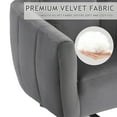 thumbnail image 3 of Ktaxon 360° Swivel Accent Armchair Velvet Upholstered Club Chair, Pumpkin Shape Sofa Corner Barrel Chair Gray (Metal Feet), 3 of 9