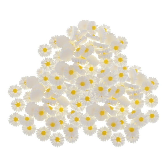 150x Daisy Flower Resin Flatback Cabochons Button Embellishments