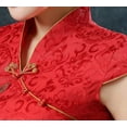thumbnail image 4 of Red and Gold Phoenix Brocade Cheongsam Dress, 4 of 5