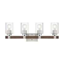 Arabel 4 - Light Brushed Nickel/Nutmeg Wood Wood Wall Sconce