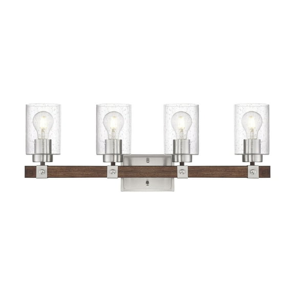 Arabel 4 - Light Brushed Nickel/Nutmeg Wood Wood Wall Sconce