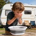 thumbnail image 4 of HAHUT Multipurpose Collapsible Wash Basin, Small Portable Foldable Dish Tub, Space Saving for Dishing, Fruit, Camping, RV, Laundry (Gray), 4 of 7