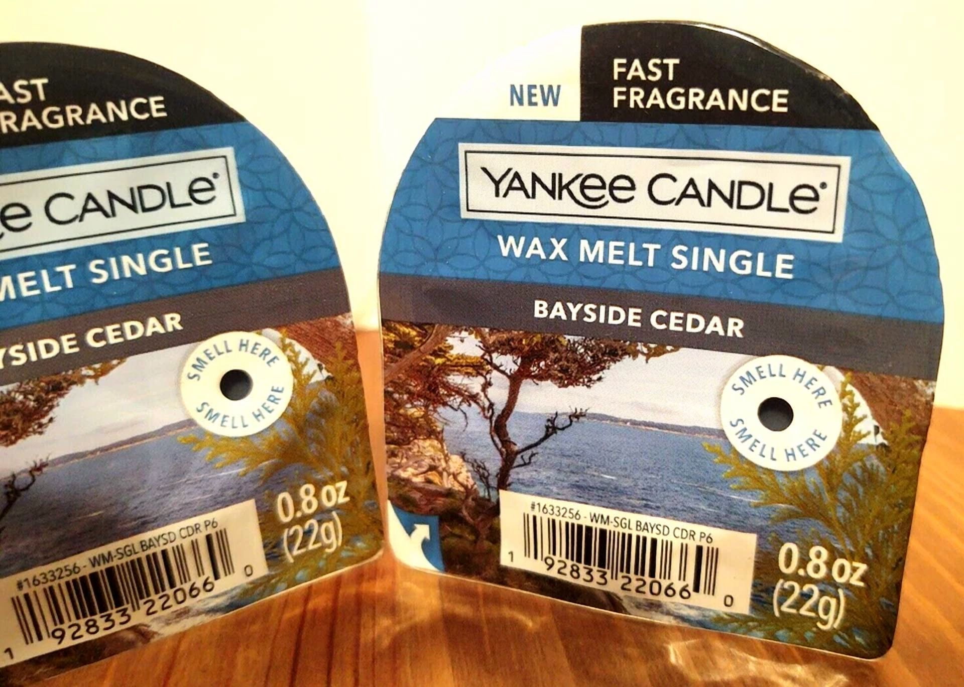 Yankee Candle Bayside Cedar Wax Melt Tart Singles X 2 0.8 Oz Each New