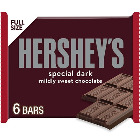 Hershey's Special Dark Mildly Sweet Chocolate Candy, Bars 1.45 oz, 6 Count