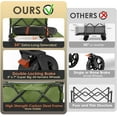 thumbnail image 3 of PNKKODW 550L XXL Foldable Double Decker Wagon, 550LBS, 360° Handle, Heavy Duty, Olive Green, 3 of 9