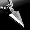 thumbnail image 2 of QQTDFG Personalit​y Silver Color Spear 316L Stainless Steel Mens Pendant Necklace Gift-default, 2 of 8