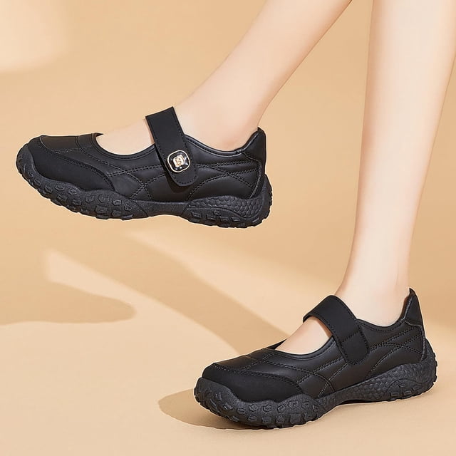 YOUYEDIAN Orthopedic Shoes for Women Spring Dressy Non Slip Slip on Mesh Arch Support Sneakers Comfortable Closed Toe Work Shoes (Black)