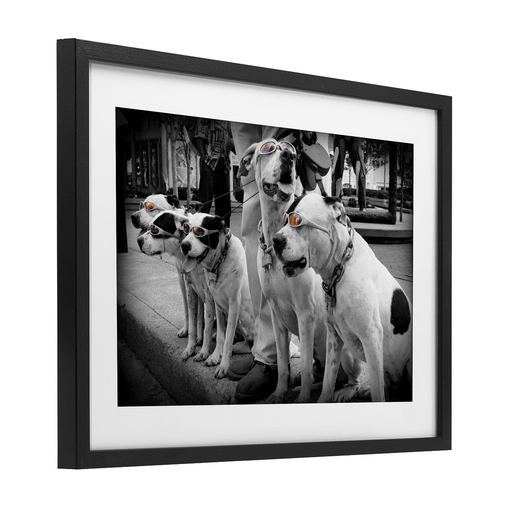 Stupell Industries Afternoon Stroll Pups Black Framed Print Under Glass, design by Scott Henderson