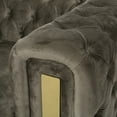 thumbnail image 4 of Noble House Addyston Velvet Tufted 3 Seater Sofa, Gray and Gold, 4 of 8