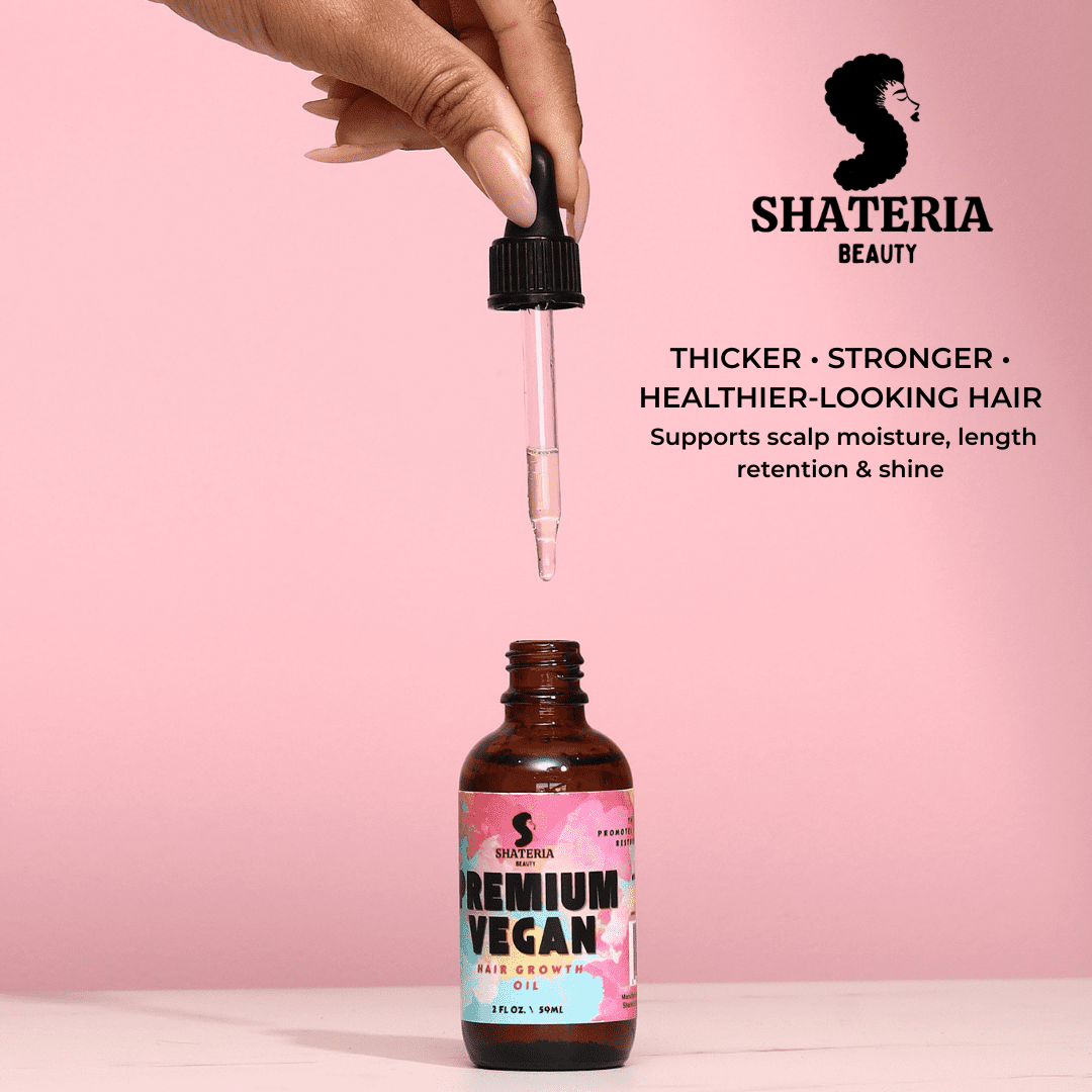 Shateria Beauty Wash Day Deluxe Box, ACV Clarifying Shampoo, Leave-In Conditioner, Curl Styling Gel, Premium Vegan Growth Hair Oil