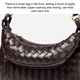 thumbnail image 4 of Bolso de hombro elegante tejido con monedero, bolso de mano con forma de media luna para mujer, 4 of 9