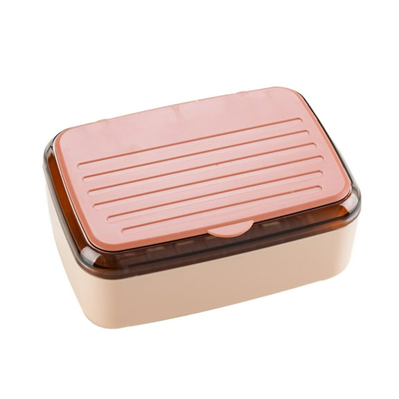 Qholemyo Plastic Soap Box With Lid Double Draining For Handwashing Room Bathroom Soap Container Soap Holder Soap Dish