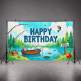 thumbnail image 6 of Fishing Theme Happy Birthday Backdrop Banner Background Decorations for Birthday Party Photography Props Party Supplies Outdoor Celebrations, 6 of 8
